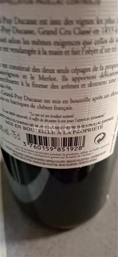 Bordeaux Moulis-en-Médoc Grand Cru Poujeaux Grand Cru Classé 2015