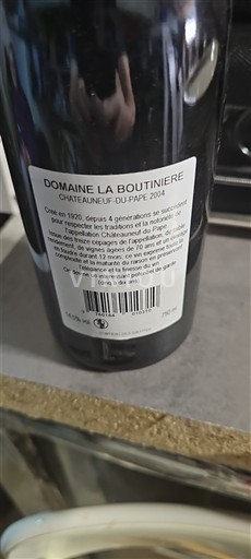 Rhônedalen Châteauneuf-du-Pape Domaine La Boutinière 2004