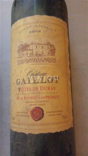 Sud-Ouest Côtes-de-duras Château Gaillot 2002