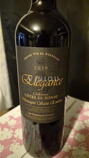 Bordeaux Montagne-Saint-Émilion Château Côtes de Bonde Elégance 2019