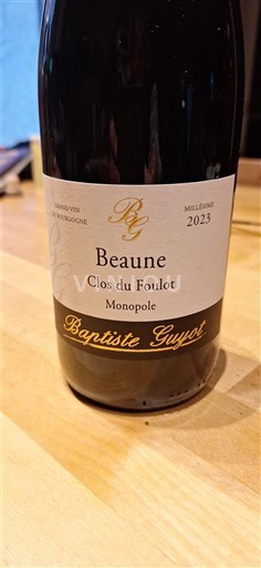 Burgundi Beaune Baptiste Guyot Clos du Foulot Monopole 2023