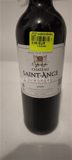 Bordeaux Saint-Émilion Château Saint-Ange 2024