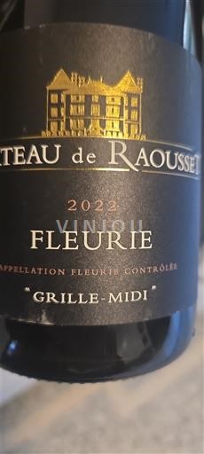 Beaujolais Fleurie. Château Raousset Grille-Midi 2022