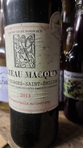 Bordoja Saint-Georges-Saint-Émilion Château Macquin 2013
