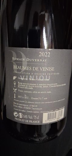 Valea Ronului Beaumes de Venise Romain Duvernay 2022