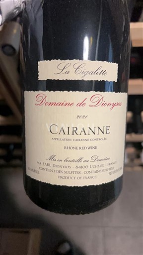 Thung lũng Rhône Cairanne Domaine Dionysos La Cigalette 2021