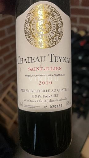 Burdeos Saint-Julien Château Teynac 2010