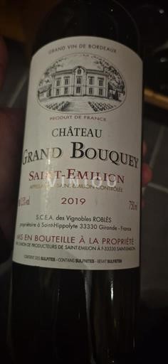 Bordeaux Saint-Émilion Château Grand Bouquey 2019