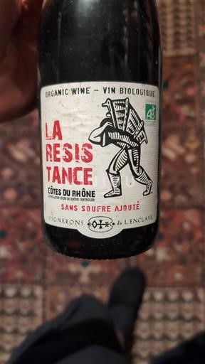 Vallée du Rhône Côtes-du-rhône Vignerons de L'Enclave LA RESISTANCE 2019