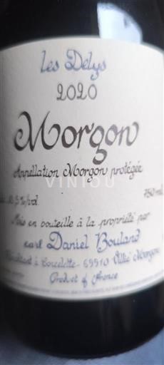 Vine Rouge sec Les Delys Daniel Bouland 2020 Frankrig Beaujolais Morgon AOC