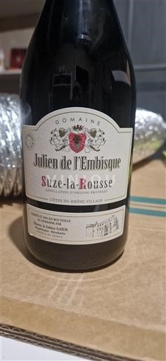 Rhônen laakso Côtes-du-rhône-villages Julien de l'Embisque 2016