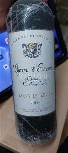 Bordeaux Saint-Estèphe Château Tour Saint Fort Baron d'Estours 2015