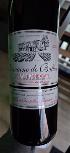 Bordeaux Côtes-de-Bordeaux Domaine Ballan 2020