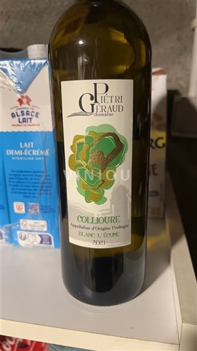 Roussillon Collioure Domaine Piétri-Géraud Blanc l'Ecume 2021