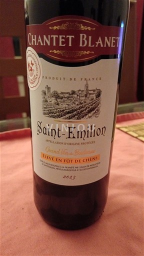 Burdeos Saint-Émilion Chantet Blanet Grand Vin 2023