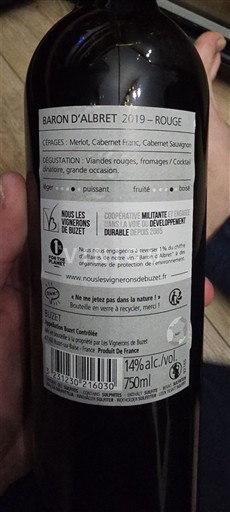 Südwestfrankreich Buzet Domaine Baron Albret 2019