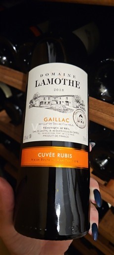 Sudoeste Gaillac Domaine Lamothe Rubis 2018