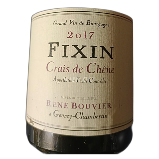Borgonha Fixin Domaine René Bouvier Crais de chêne 2017