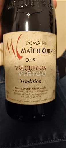 Thung lũng Rhône Vacqueyras Domaine Maître Curnier Tradition 2019