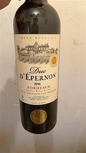 Bordeaux Duc d'Épernon 2016