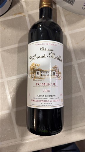 Burdeos Pomerol Château Thibaud Maillet 2011