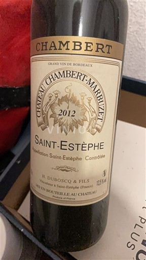 Bordeaux Saint-Estèphe Château Chambert-Marbuzet 2012