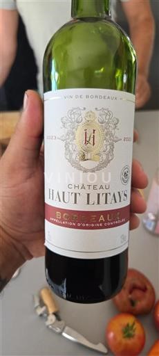Vin Rouge sec Château Haut Litays 2023 France Bordeaux AOC