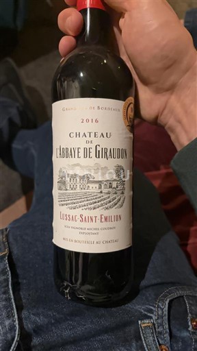 Bordeaux Lussac-saint-émilion Château L'Abbaye de Giraudon 2016