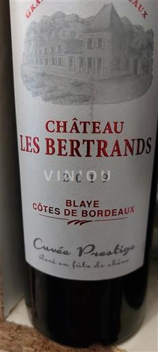 Bordeaux Blaye-Côtes-de-Bordeaux Château Les Bertrands Prestige 2019
