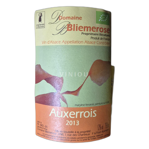Alsacia Domaine Bliemerose Auxerrois 2013