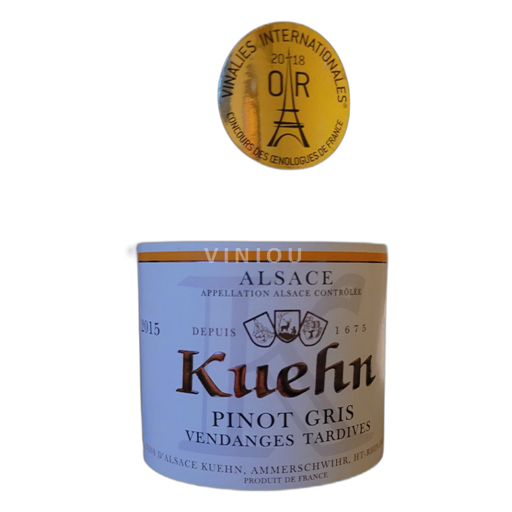 Alsace Pinot xám Maison Kuehn Vendanges Tardives Pinot Gris 2015