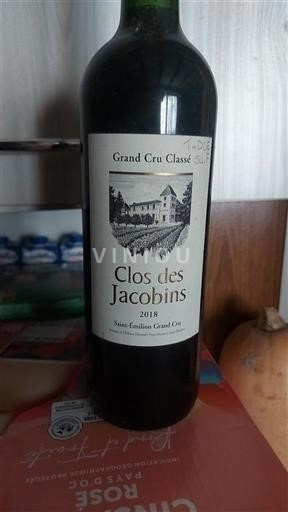 Burdeos Saint-Émilion Gran Cru Grand Cru Clos des Jacobins 2018