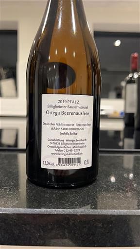 Renania. Rheinhessen Weingut Leonhard Ortega Beerenauslese 2019