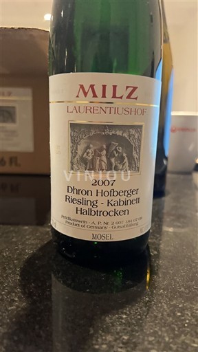 Mosel Không được chỉ định MILZ LAURENTIUSHOF Dhron Hofberger Riesling Kabinett 2007