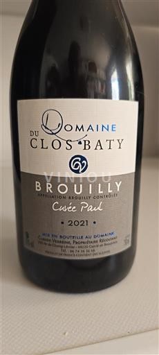 Beaujolais Brouilly Domaine Clos Baty Paul 2021