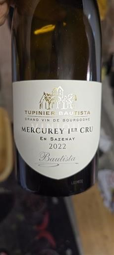 Burgundy Mercurey Premier Cru Tupinier-Bautista En Sazenay 2022