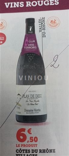 Rhônen laakso Määrittelemätön Domaine Martin Plan de Dieu Les Terres Jaunes 2023