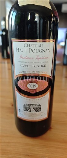 Bordeaux Bordeaux Supérieur Domaine Haut-Pougnan Prestige 2019