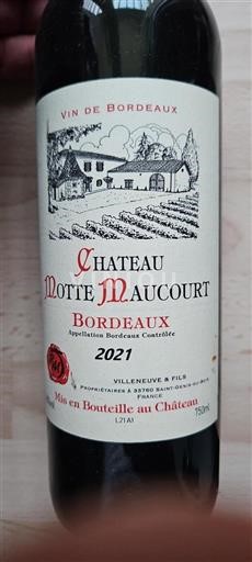 Bordeaux Château Motte-Maucourt 2021