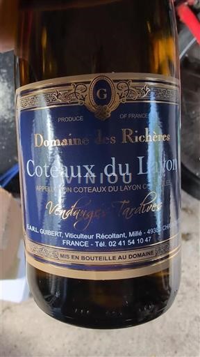 Thung lũng sông Loire Coteaux-du-layon Domaine Des richeres Vendanges Tardives 2024