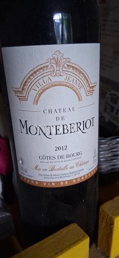 Burdeos Côtes-de-bourg Château Monteberiot 2012