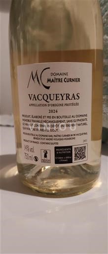 Vallée du Rhône Vacqueyras Domaine Maître Curnier 2024