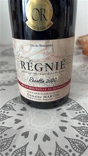 Beaujolais Régnié Domaine Martin 2020
