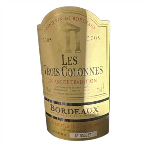 Bordeaux Les Trois Colonnes 200 Ans de Tradition 2005