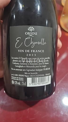 Korsika Nicht spezifiziert Domaine Orsini E Chjuselle 2023