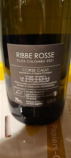 Córcega No especificado Clos Culombu Ribbe Rosse 2021