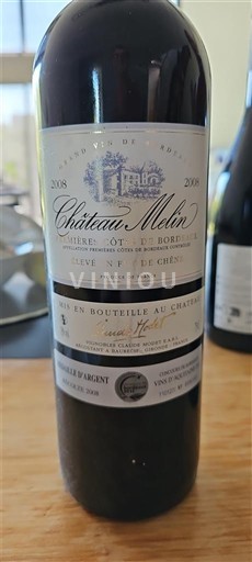 Bordeaux Côtes-de-bourg Château Melin Élevé en fût de chêne 2008