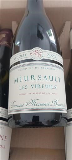 Bourgogne Meursault Domaine Moissenet Bonnard Les Vireuils 2023