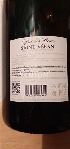 Bourgogne Saint-Véran Vignerons des Terres Secrètes Esprit des Lieux Non Millésimé