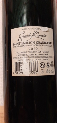 Burdeos Saint-Émilion Gran Cru Grand Moment 2020